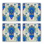 Hermia Alfombrilla de cristal Multicolor (4 piezas) de Piedra Natural 10x10 cm